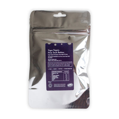 Pitch Dark Chocolate Buttons 100g - The Raw Chocolate Company